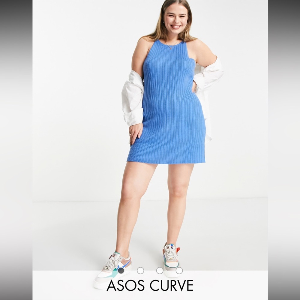 ASOS Curve Knitted Halter Mini
